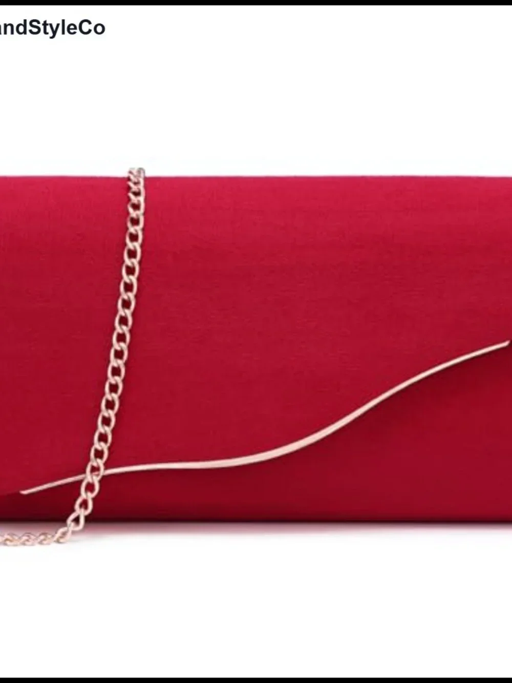 Faux Suede Evening Clutch Purse with Chain Strap, Formal Handbag